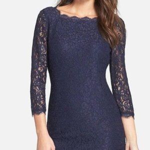 Navy Blue lace Adrianna Papell Dress - Size 2P